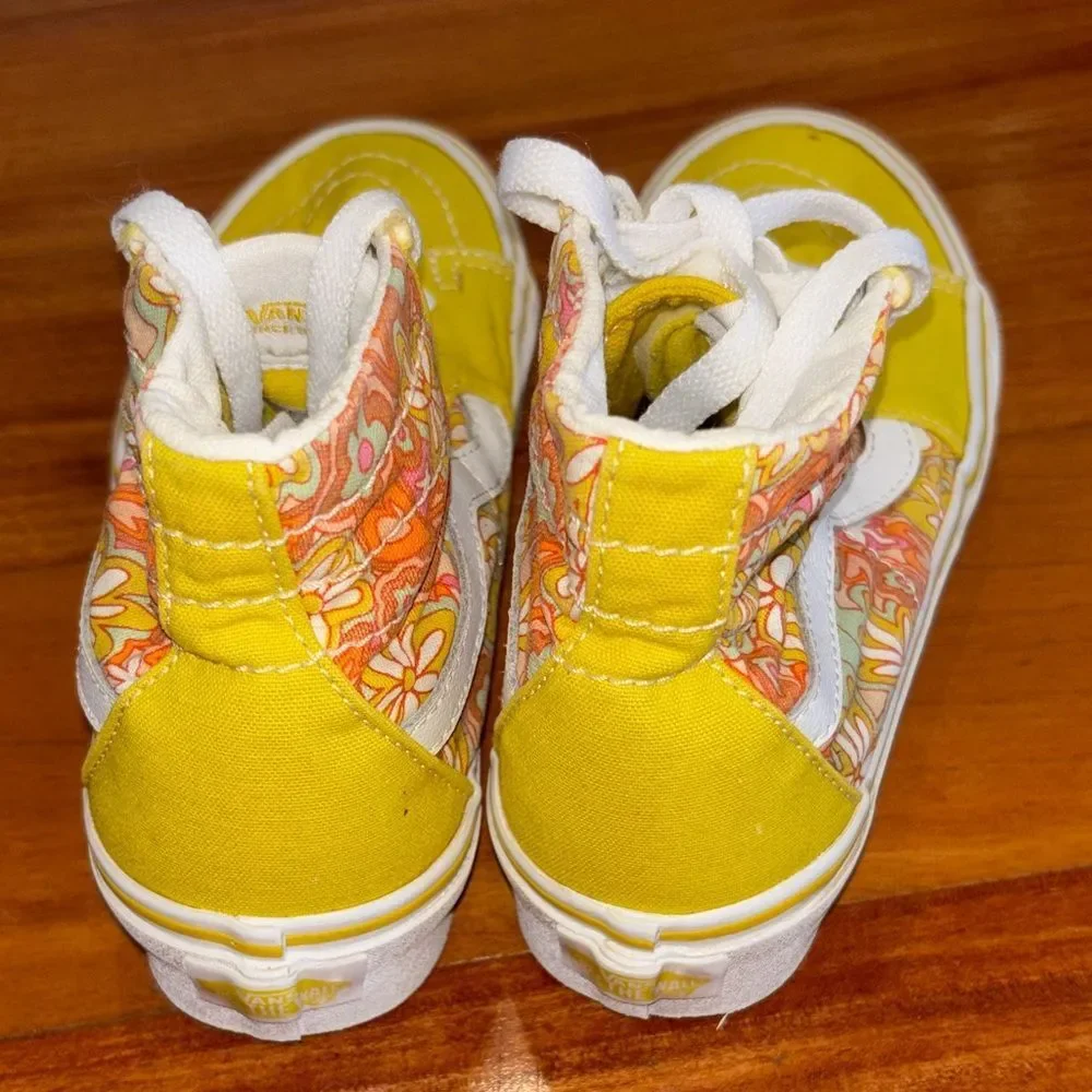 Vans Floral Yellow High-Tops sneakers women’s size 5.5